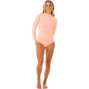 2024 Rip Curl Frauen Sun Chaser Long Sleeve Surfsuit 16FWRV - Coral